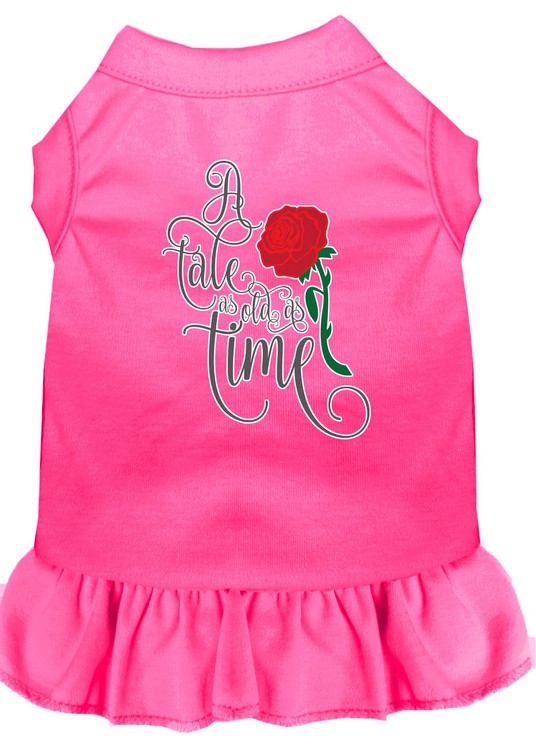 Timeless Tale Screen Print Dog Dress Bright Pink 4X